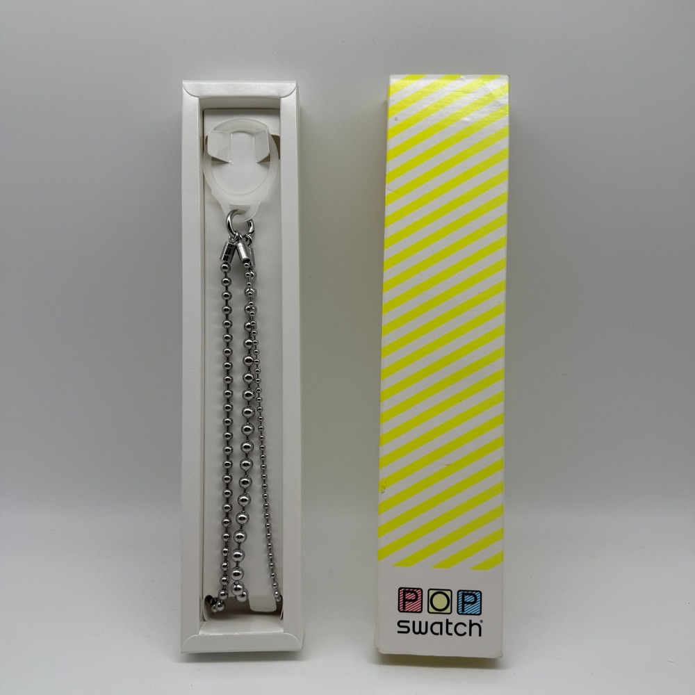 Swatch Pop Watch Necklace Accessory Metal Triple Ball Chain Y2K Goth